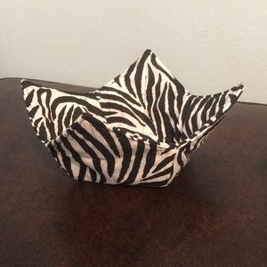 10x10” fabric bowl zebra print